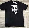 2013 V Is for Vendetta Black 100% Cotton T-shirt Mens Tees Top White Silhouette Mask Size Large