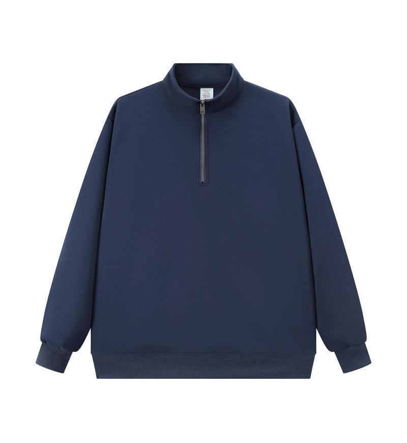 320g Stand Collar Half-Zip Unisex Hoodie - Trendy Loose Fit American Style
