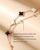 Elegantes Doppelstrang-Armband mit vierblättrigem Kleeblatt aus Perlmutt für Damen