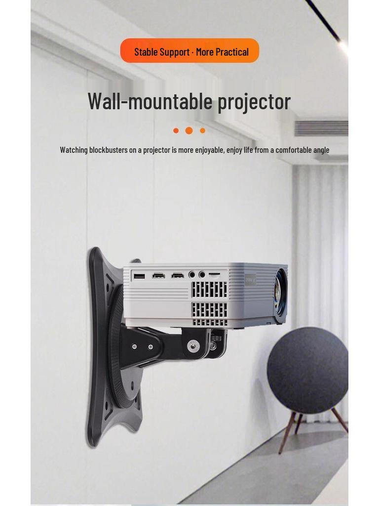 Universal Multi-Functional Projector Mount: 360° Adjustable Pan-Tilt for Desktop, Wall, or Ceiling