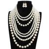 European and American Fashion Pearl Beaded Necklace, Multi-layer Sweater Chain Jewelry