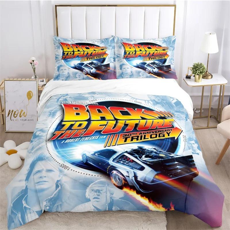 

Back To The Future Pattern All Season Duvet Cover Bedding Comforter set Soft Quilt Cover and Pillowcases SingleDouble/Queen/King 135x200cm