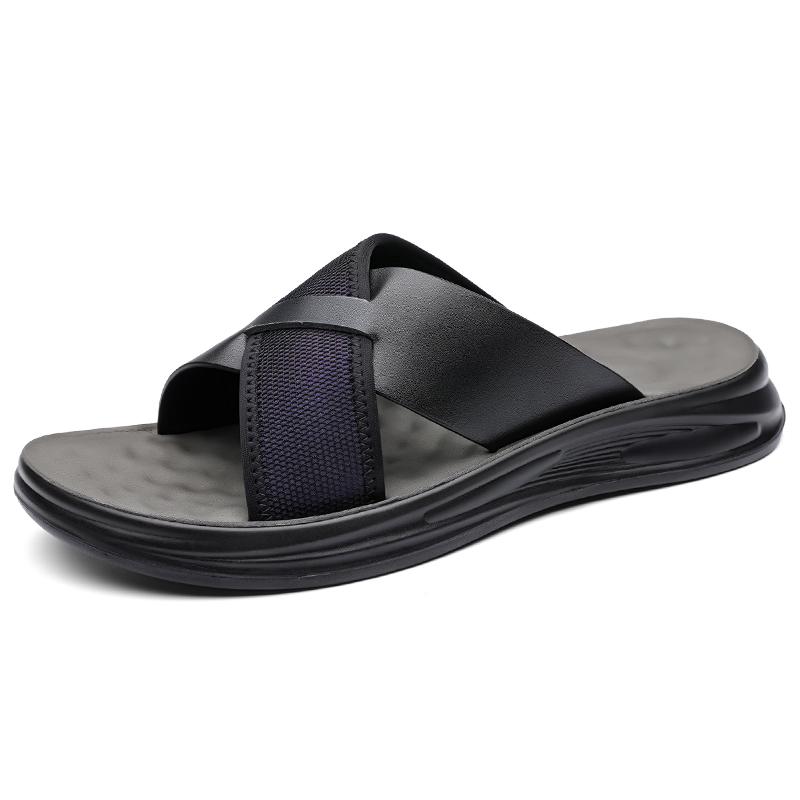 Fashion Street Style Ummer Men Slippers Simple Casual Slides Multi-Style Half Drag Non-Slip Flip Flops Quick Dry Casual Leather Sandals