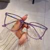 Anti Blue Light Women's Reading Glasses Large Frame Shiny Glasses Plastic+metal Eyeglass Frame Far Sighted Glasses