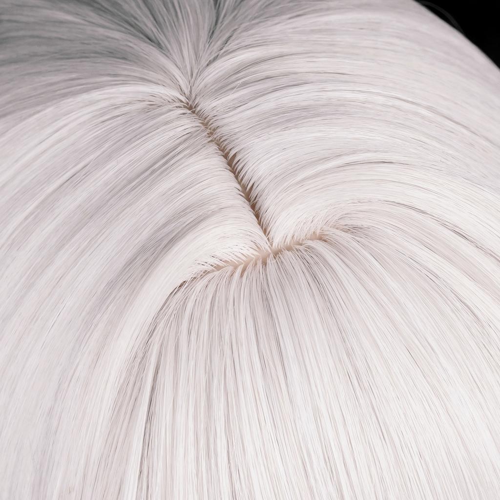 MSIWIGS Game Cosplay Wigs Synthetic Long Straight White Hair Heat Resistant Wig for Halloween Party