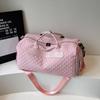 Stylish Plaid Gym Bag with Shoe Compartment: Large Capacity & Dry/Wet Separation for Business Travel