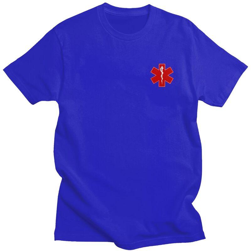Custom Emt Star Of Life T Shirt for Men Tshirt Fashion Tees Short Sleeve Emt Paramedic Medical Tshirts Loose Fit Clothing