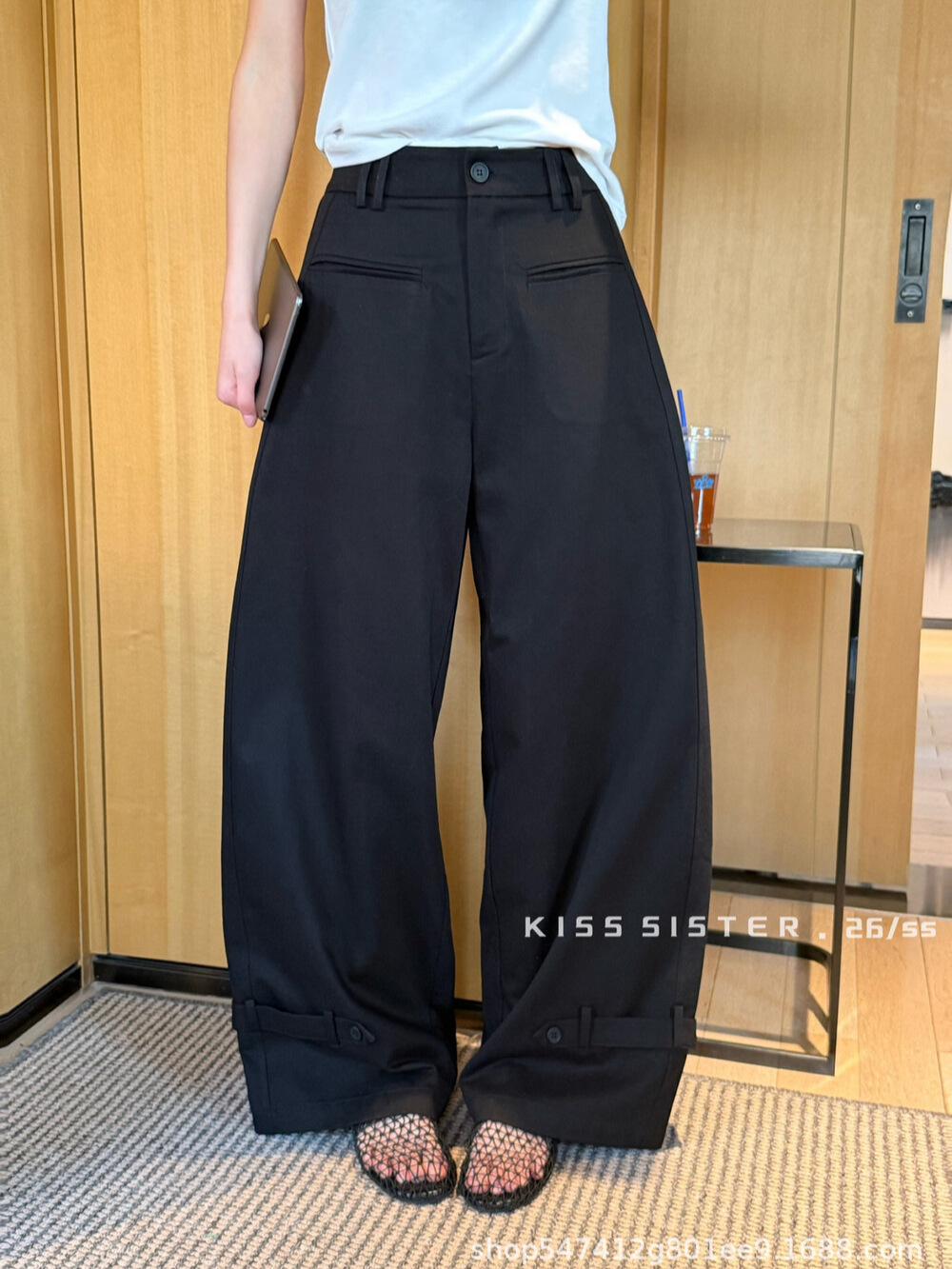 

KISS SISTER Elegant Wide-Leg Casual Pants Large