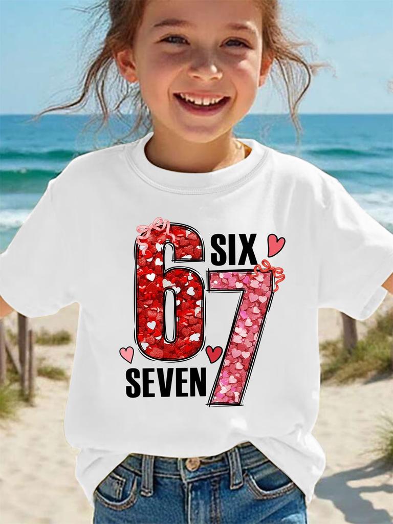 Summer Boys Girls Tshirt Kids 67 Six Seven Italian Brain Joke Tops Y2k Game Saying Short Sleeve Graphic Y2k Childrens Tsh