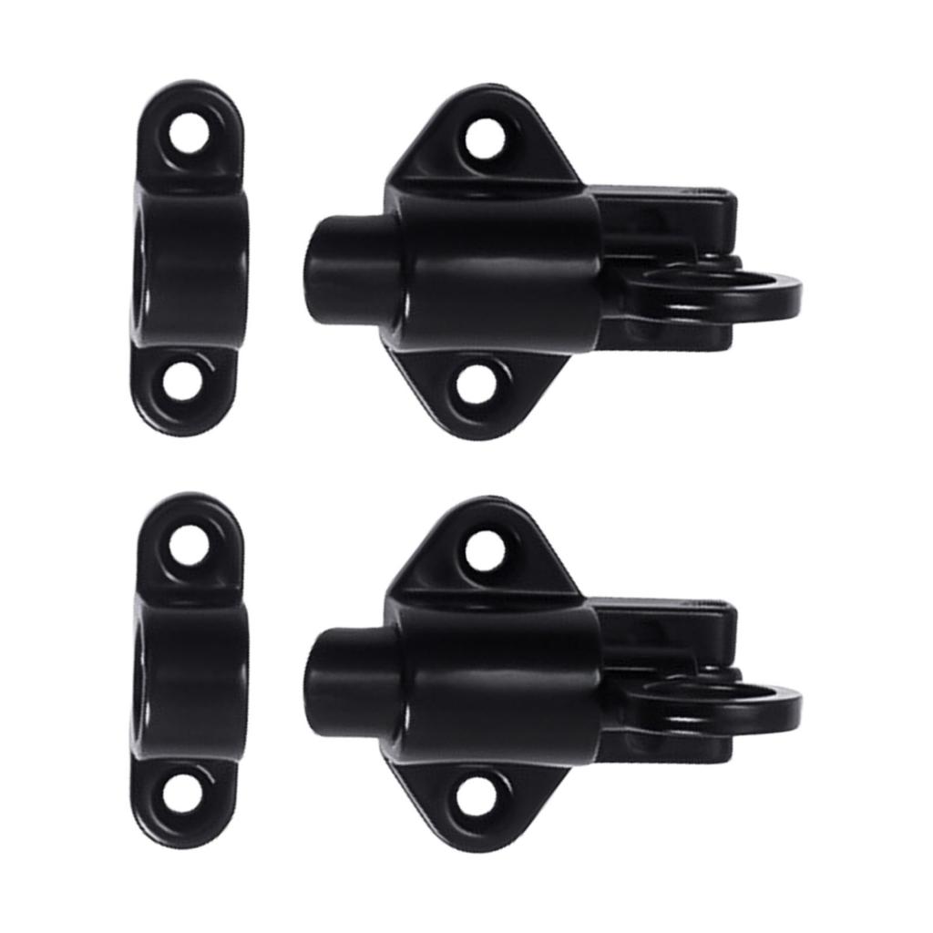 2Pcs Aluminum Alloy Door Latches Door Window Security Pull Rings Spring Bounce Door Bolt Latches Lock Easy To Install
