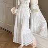 Navava Women Romantic Lace Banding Long Skirt Ns444