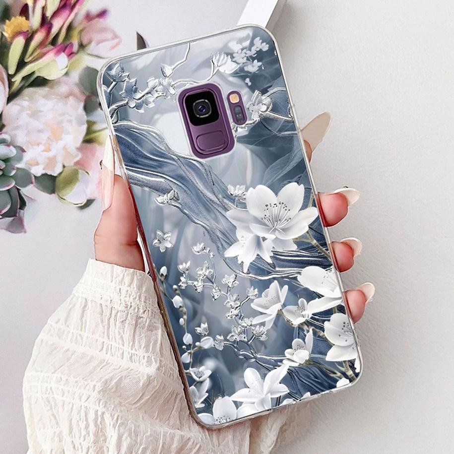 For Samsung Galaxy S9 Case SM-G960F Cover Fashion Flower Soft Slim Back Cover For Samsung S9 Plus S 9 GalaxyS9 S9+ SM-G965F Capa