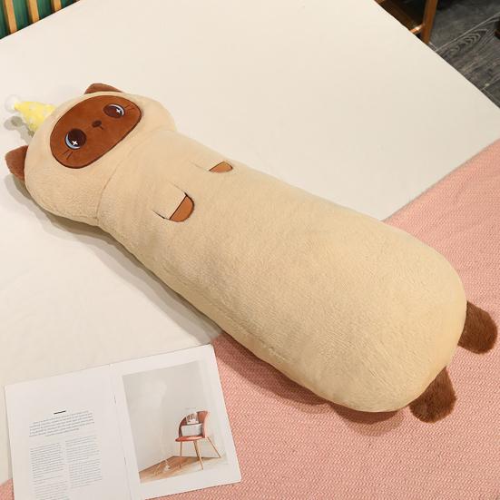 Cute Animal Body Pillow Long Plush Stuffed Toy for Leg Hugging Sleep Support Capybara Puppy Elephant Soft Bed Sofa Cushion for Kids Adults