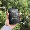 8oz 304 Stainless Steel Whisky Bottle Vodkal Hip Flask Black Body Alcohol Liquor Pocket Flagon