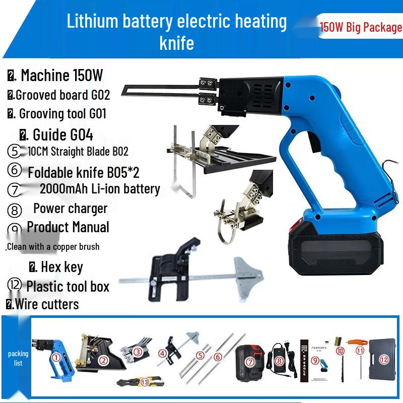 Rechargeable Electric Hot Knife Foam Cutter & Groover Kit