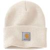 [Carhartt] Knit Cap Beanie Hat Plain Simple Logo Winter Warm A18 Winter_White ONE SIZE