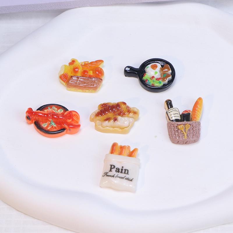 Miniature Food Toys: Resin Bread & Donut Fridge Magnets and Hair Clips