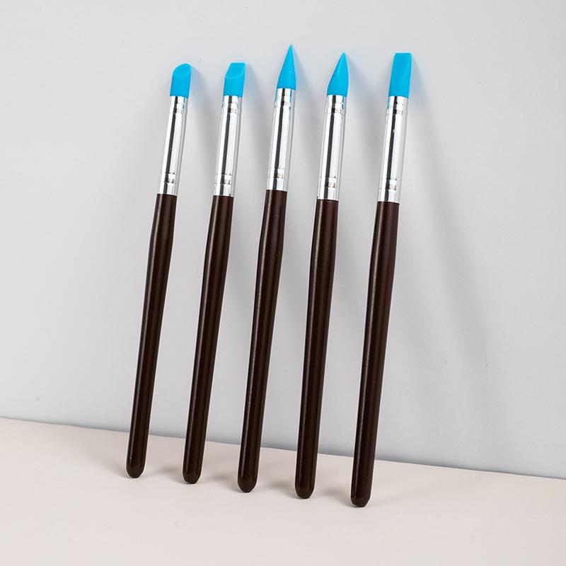 5Pcs/Set Silicone Clay Sculpting Tools For Brush Modeling Dotting Nail Art Pottery Clays Tool Diy Carving Ceramics Sculpture