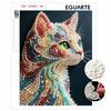 DIY Frameless Pearl Art Painting Kit Colorful Cat 3D Bead Canvas Handmade Craft for Adults Wall Decoration Gift