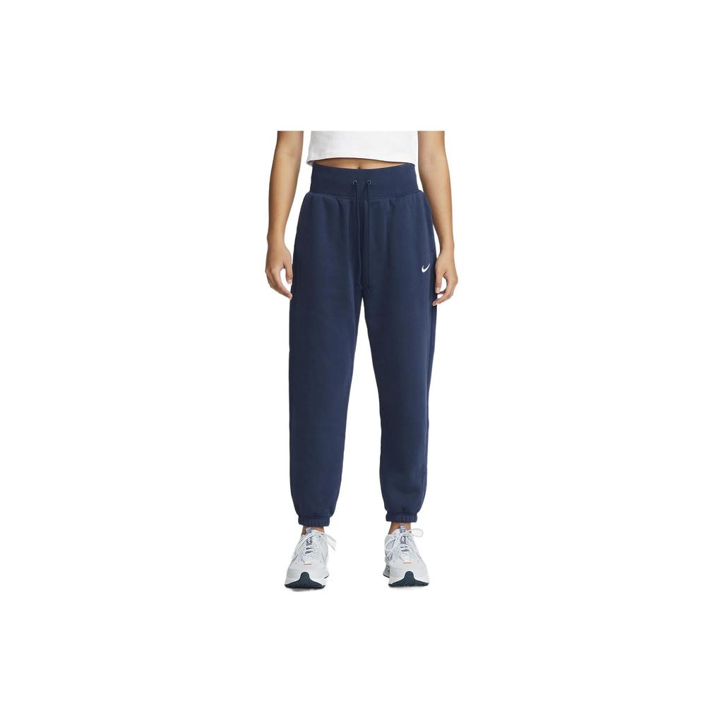Nike Solid Color Casual Logo Print Cuffed Sweatpants Women Bottoms Navy-Blue DZ4629-410