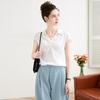 TUHUANG Mulberry Silk Pleated V-Neck Sleeveless Blouse