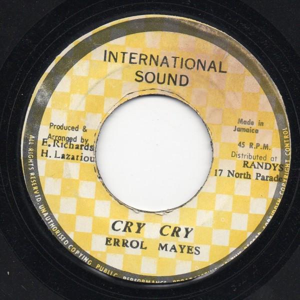 7-дюймовая пластинка ERROL MAIS Cry Cry NONE International S UK Reggae Ska Dub Б/у