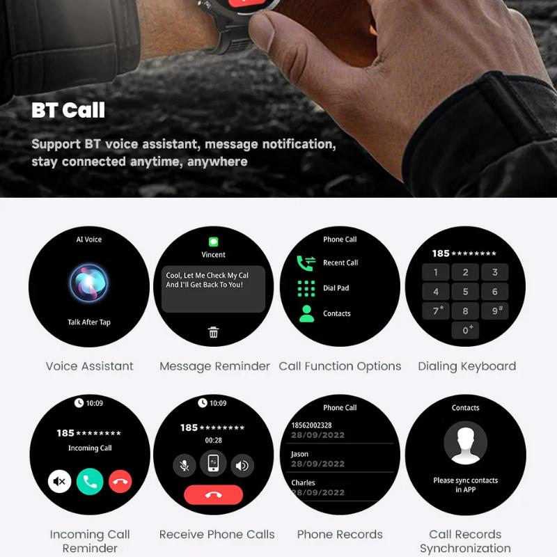 2025 NEW 1000MAH Super Endurance Sport Smart Watch Men 1.73-inch HD Screen GPS Tracker Compass Bluetooth Call Waterproof Smart Watch