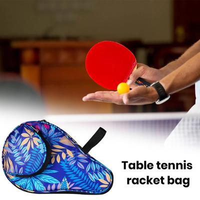 Table Tennis Racket Bag Exquisite Pattern Zipper Closure Anti-scratch Dustproof with Pocket Protective