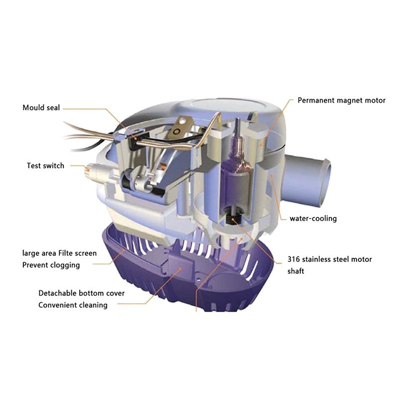Automatic BILGE Pump Water Pump Submersible Float 1100GBH Gallon With Switch 12V