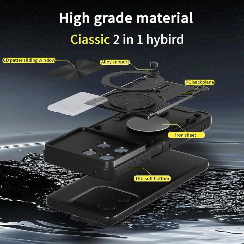 Für Moto Edge 70 Hülle Stoßfeste Armor Slide Kamera Schutz Rückabdeckung für Motorola Edge70 X70 Air Magnetischer Ring Halter Abdeckung