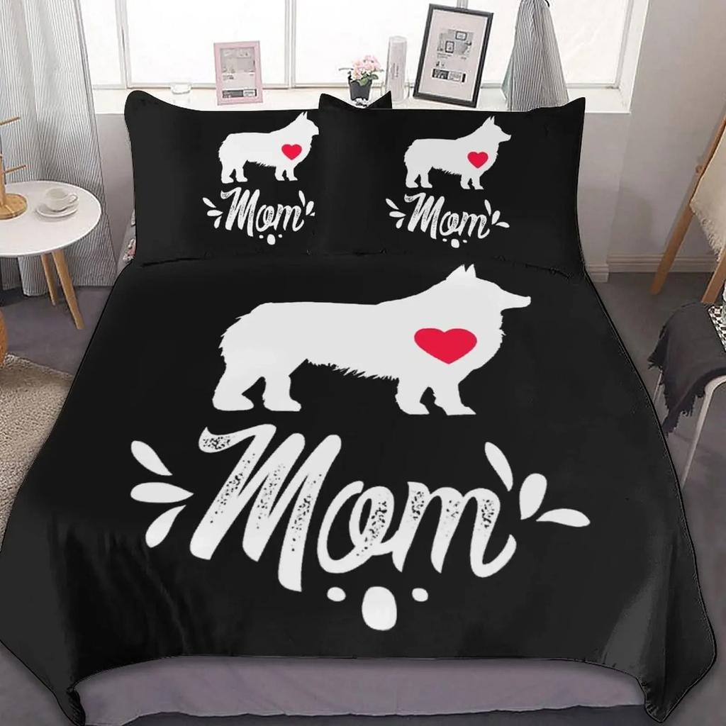 Kinder Corgi Hund Bettwäscheset King Queen Größe Niedlicher Welpe Bettbezugset Cartoon Haustier Tier Bettdeckenbezug Mikrofaser Steppdeckenbezug