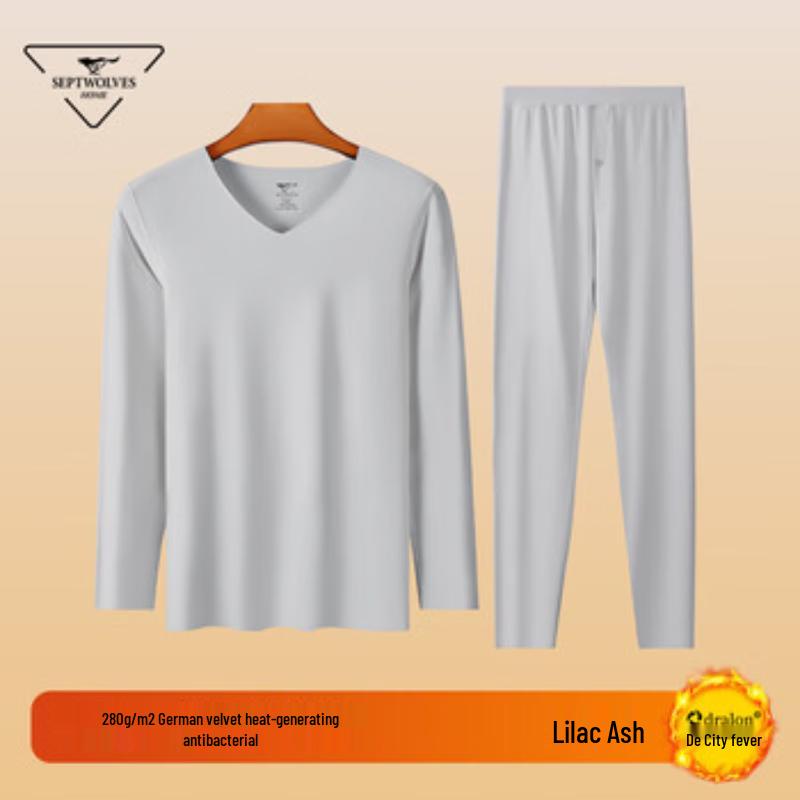 Septwolves Men's De Velvet Thermal Underwear Set