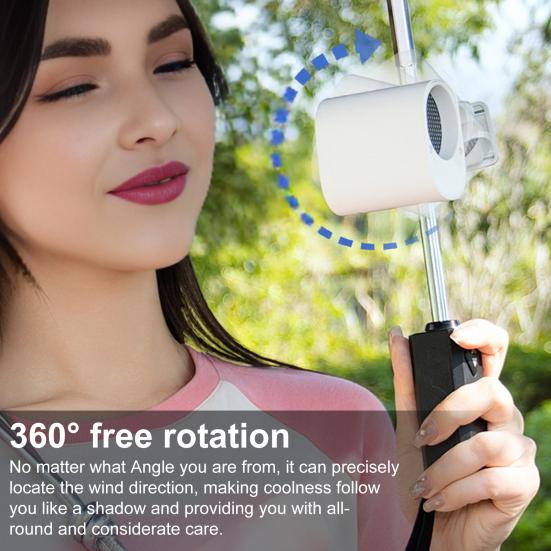 Clip-on Mini Fan 360 Degrees Rotating LED Display Speed Adjustable Desk Fan USB