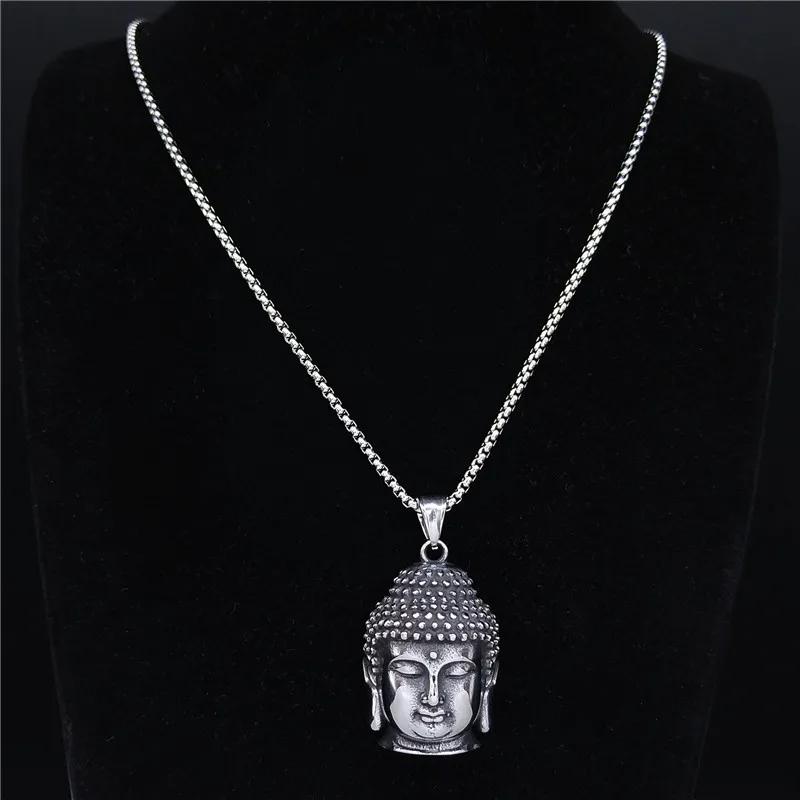 Vintage Retro Boeddha Hoofd Hanger Ketting Unisex Mannen Vrouwen Mode Gotisch Amulet Talisman Sieraden Feest Cadeau
