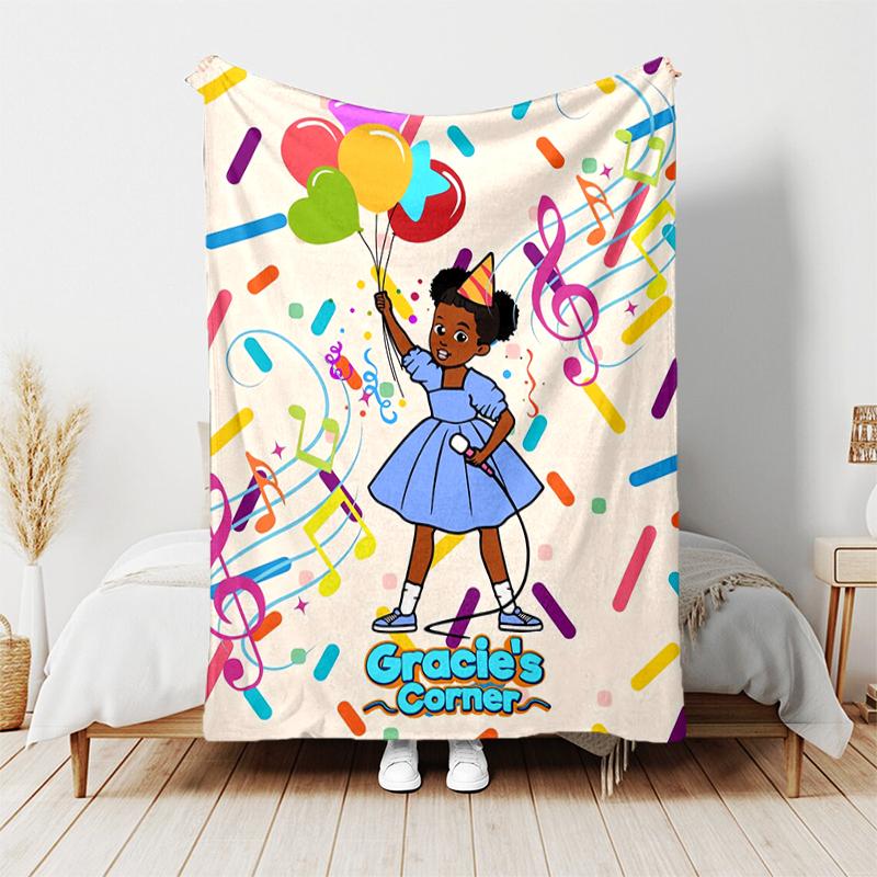 1pc Blanket Gracie's Corner Print Design, Lightweight Blanket for Sofa, Bed- Soft &Warm, Gift for All Seasons like Christmas, Halloween