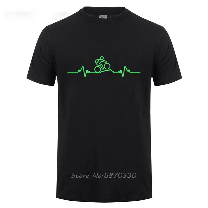 Funny Birthday Gifts Men Husband Dad Father Guys Friend Son Mountain Biker Heartbeat Pulse Cyclinger T Shirt Cycle TShirt