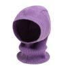 Solid Color Knitted Hooded Cap Woolen Neck Collar Beanies Cap Fashion Balaclava Hat  Outdoor