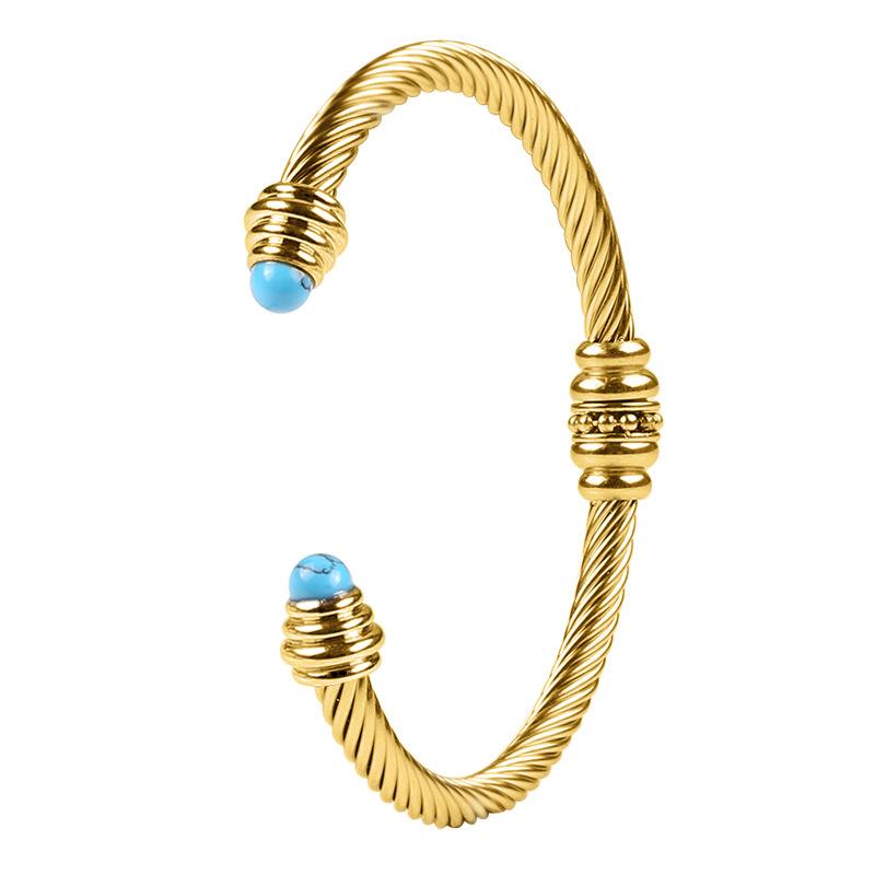 Bracciale Donna Bracciale in pellicola di seta Twke dorato dorato 18 carati Bracciale Twist Jackie alla moda