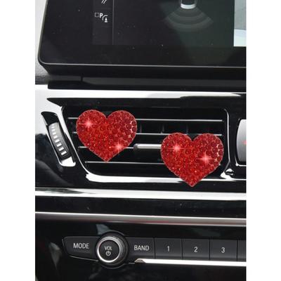 Rhinestone Decor Heart Design Car Air Outlet Clip