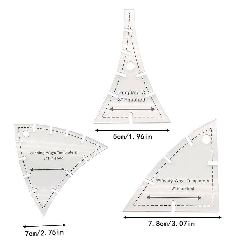 Acrylic Irregular 90° Sewing and Patchwork Ruler for Fabric Cutting