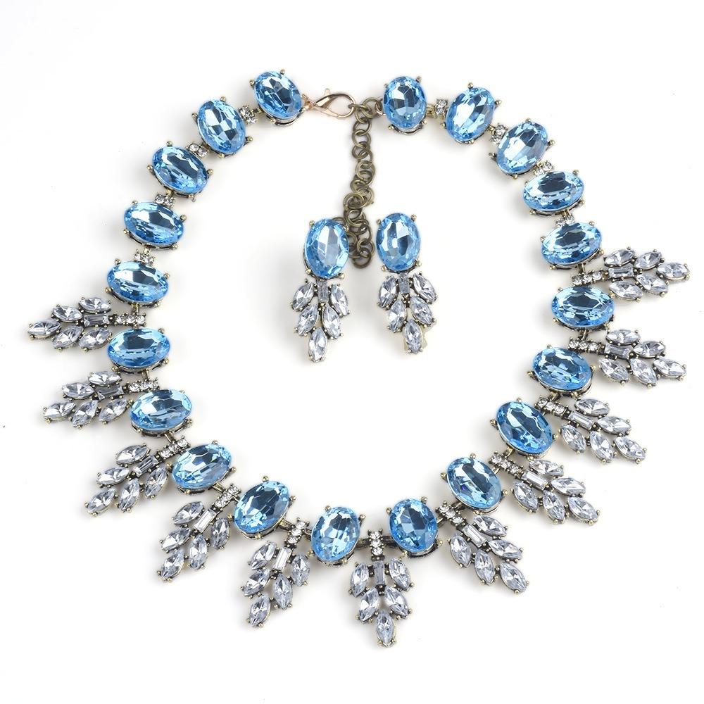 

Accessories European and American Fashion Handmade Exaggerated Colorful Crystal Necklace