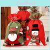 Large 3d Fabric Santa Gift Bag Perfect For Christmas Holiday Festivities And Celebrations