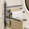 180° Rotatable Towel Holder Space Aluminum Shower Room Towel Hanger Multifunctional Storage Organizer For Bathroom Accessories