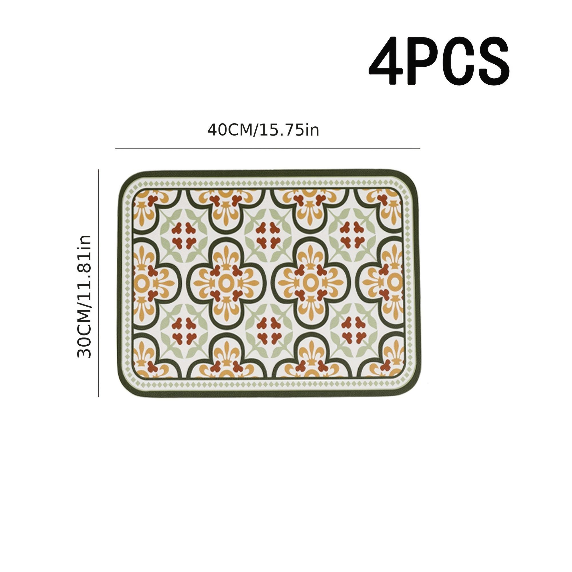 

4pcs/set European Style Leather Placemat Waterproof Oil-proof Wipe Clean Thermal Insulated Home Dinner Plate Table Mat 40x30cm