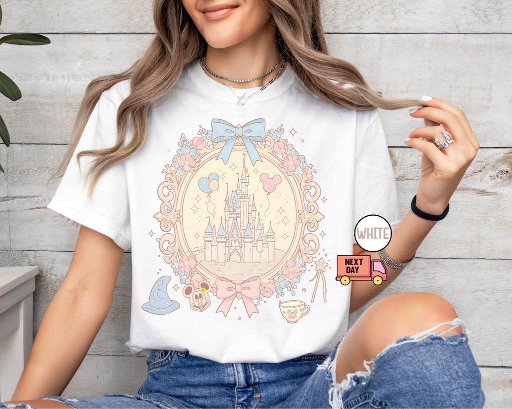2026 Summer Disney Magical Kingdom Graphic Tshirt Men Women Fashion Cotton Quality Casual Loose Short Sleeve Classic Unisex