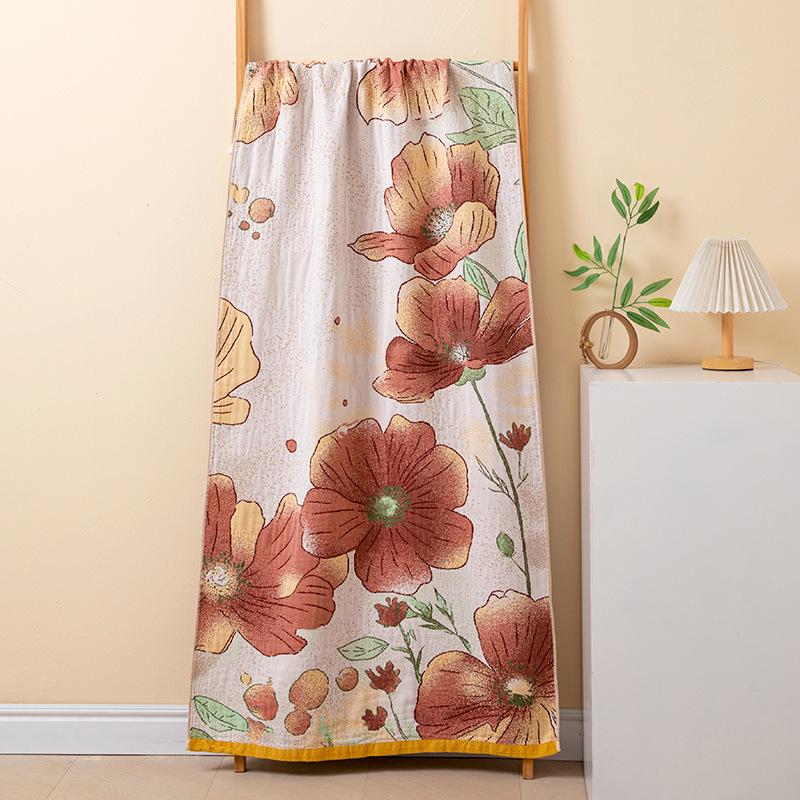 New Soft Ethnic Style Sun God Cotton Bath Towel - Skin-friendly & Absorbent