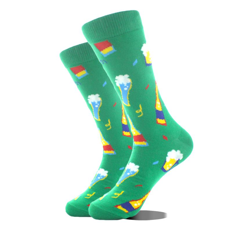 Happy Design Ctue Funny Socks Men Animals Food Pattern Sokken  Divertidos Jacquard Calcetines Unisex Hip Hop Skateboard Sox