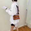 Minimalistische Faux-Leder-Schultertasche mit Schlossverschluss für Damen Trendige Crossbody-Tasche