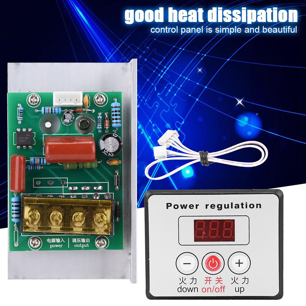 6000W SCR Digital Voltage Regulator Speed Control Dimmer Thermostat AC 220V