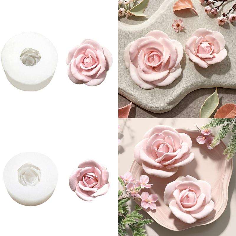 Valentines Rose Scented Candle Silicone Mould Food Safe Reusable for Romance Craft and Home Decoration